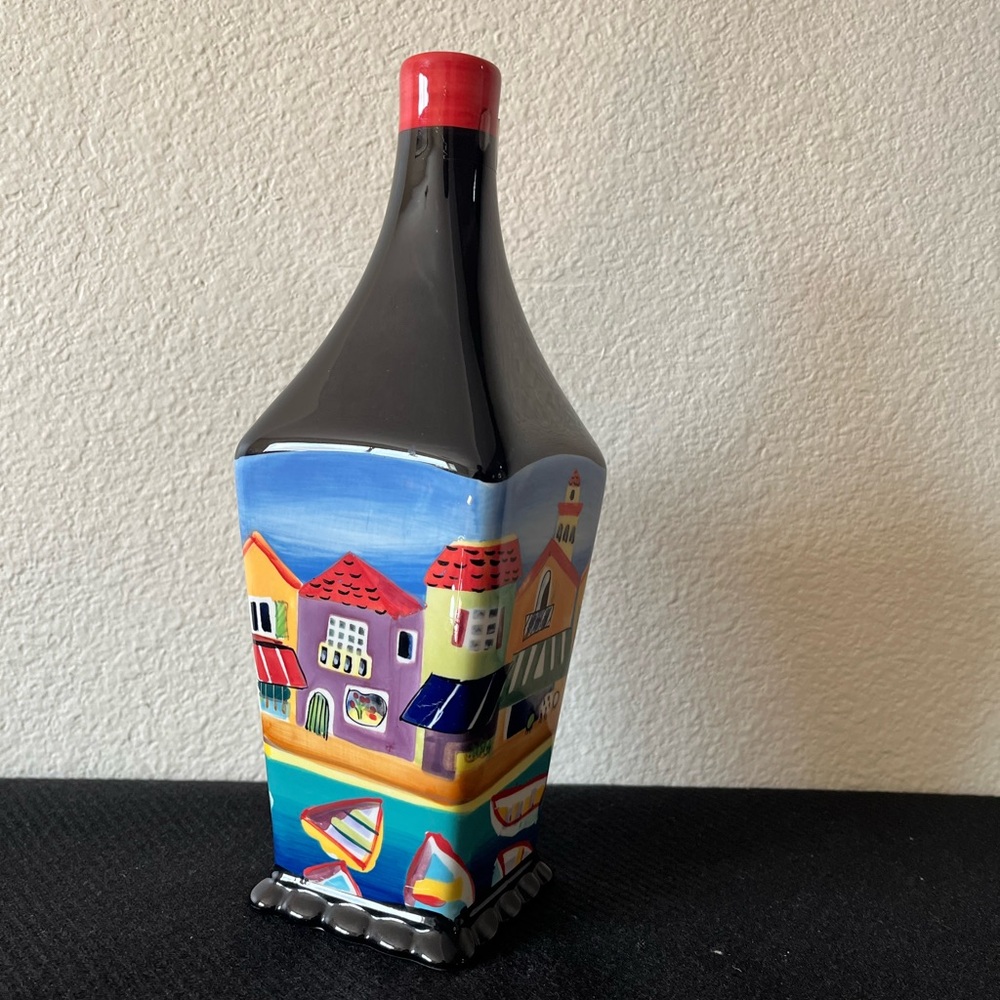 Olive Oil bottle from Naylor Designs hand-painted 10.5”